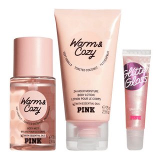 Pink Warm And Cozy Gift Set (3Pcs)