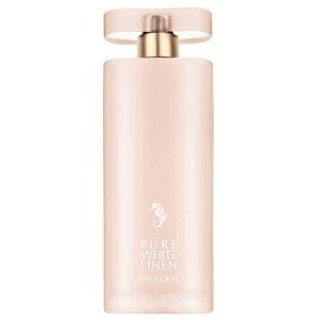 Pure White Linen Pink Coral 