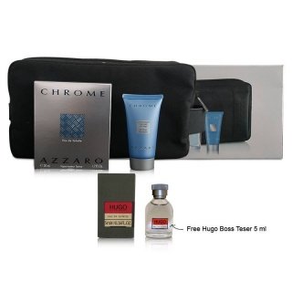 Azzaro Chrome Sport Gift Set For Men – 2 (Free Hugo Boss Tester 5ml)